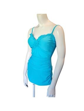 Shore Shapes Swimwear Turquoise Ruched One-Piece Swim Dress Size 8